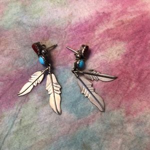 Drop turquoise earrings